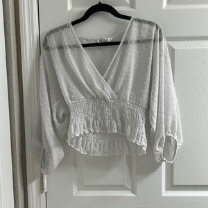 Textured White Blouse